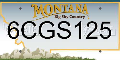 6CGS125 Montana License Plate