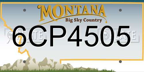 6CP4505 Montana License Plate