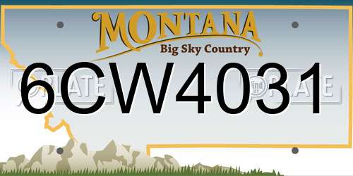 6CW4031 Montana License Plate