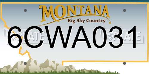 6CWA031 Montana License Plate