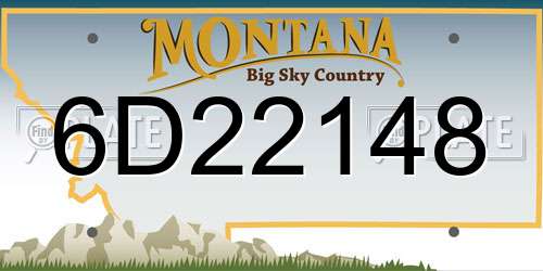 6D22148 Montana License Plate