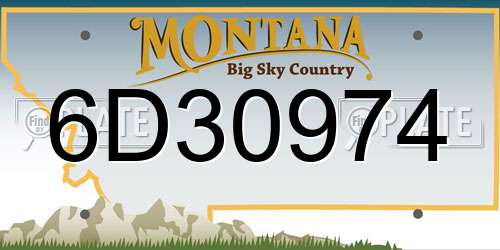 6D30974 Montana License Plate