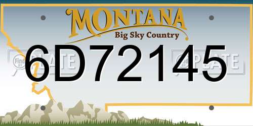 6D72145 Montana License Plate