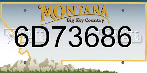 6D73686 Montana License Plate