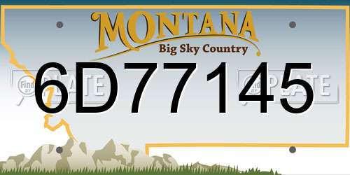 6D77145 Montana License Plate