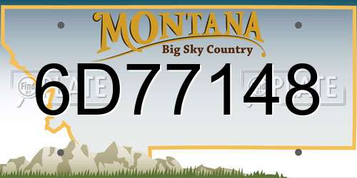 6D77148 Montana License Plate