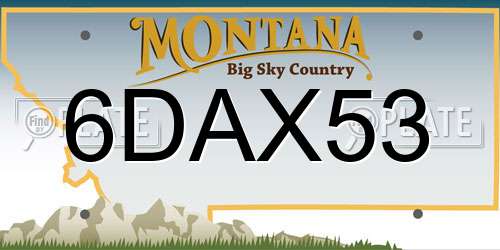 6DAX53 Montana License Plate