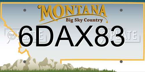 6DAX83 Montana License Plate