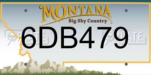 6DB479 Montana License Plate