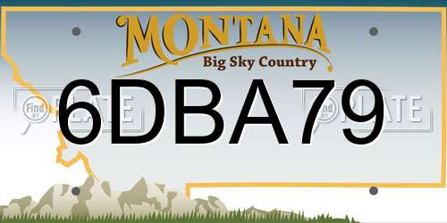 6DBA79 Montana License Plate