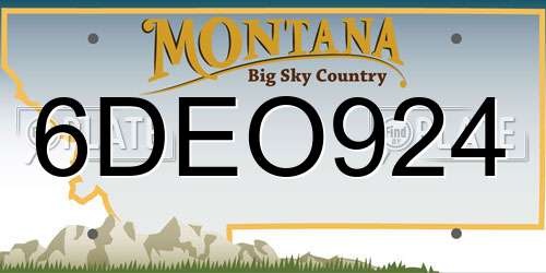 6DEO924 Montana License Plate