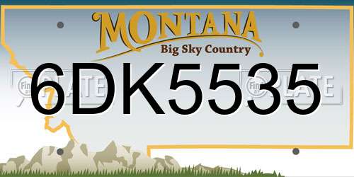 6DK5535 Montana License Plate