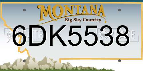 6DK5538 Montana License Plate