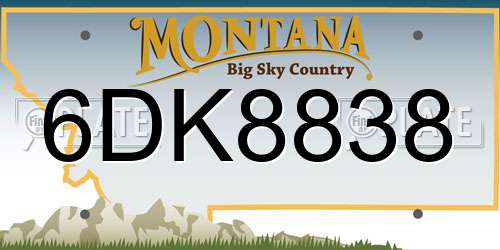 6DK8838 Montana License Plate