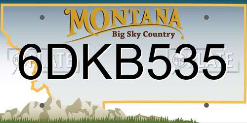 6DKB535 Montana License Plate