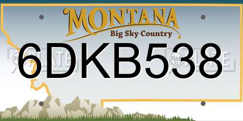 6DKB538 Montana License Plate