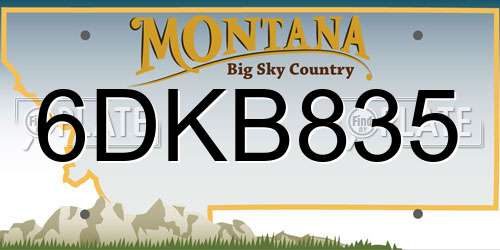 6DKB835 Montana License Plate