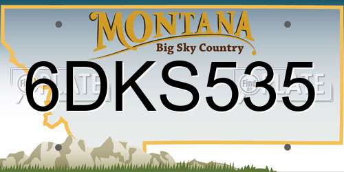 6DKS535 Montana License Plate