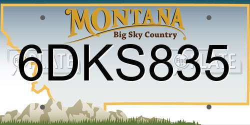 6DKS835 Montana License Plate