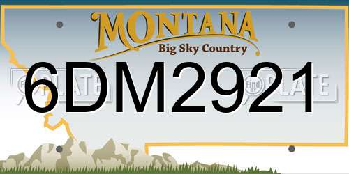 6DM2921 Montana License Plate