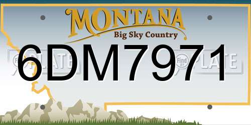6DM7971 Montana License Plate