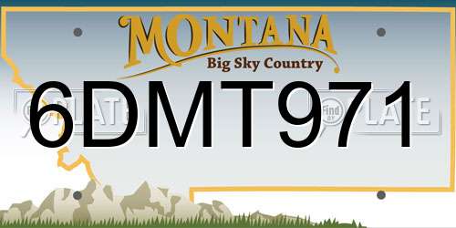 6DMT971 Montana License Plate