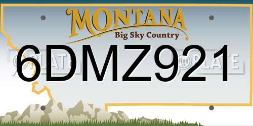 6DMZ921 Montana License Plate
