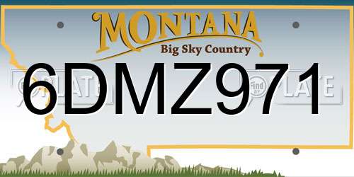 6DMZ971 Montana License Plate