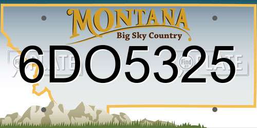 6DO5325 Montana License Plate