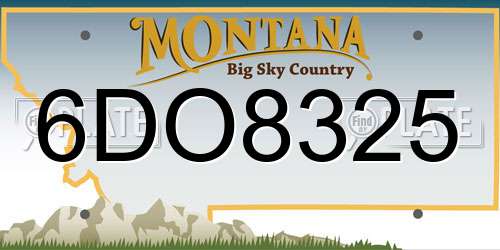 6DO8325 Montana License Plate