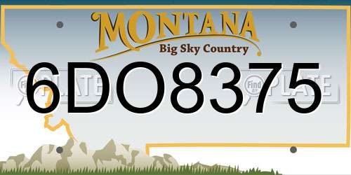 6DO8375 Montana License Plate