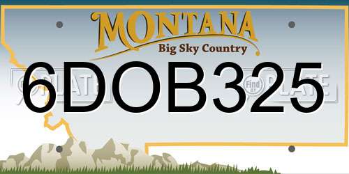 6DOB325 Montana License Plate