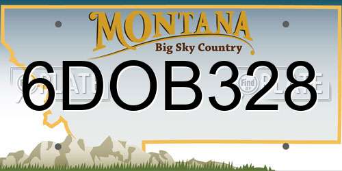 6DOB328 Montana License Plate