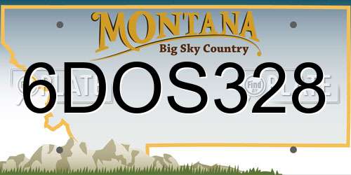 6DOS328 Montana License Plate