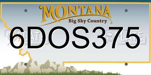 6DOS375 Montana License Plate
