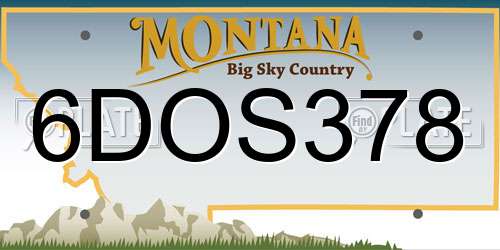 6DOS378 Montana License Plate