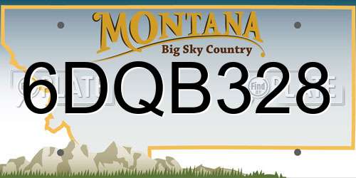 6DQB328 Montana License Plate