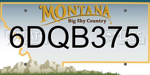 6DQB375 Montana License Plate