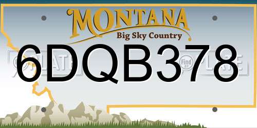 6DQB378 Montana License Plate