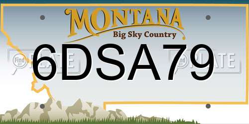 6DSA79 Montana License Plate