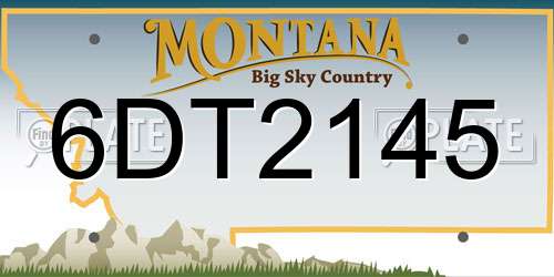 6DT2145 Montana License Plate