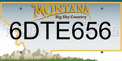 6DTE656 Montana License Plate