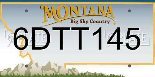 6DTT145 Montana License Plate