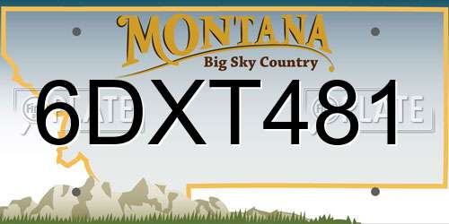 6DXT481 Montana License Plate
