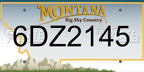 6DZ2145 Montana License Plate