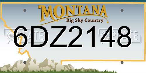 6DZ2148 Montana License Plate