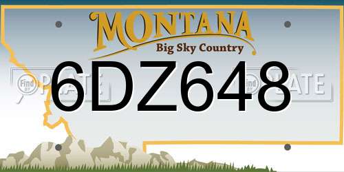 6DZ648 Montana License Plate