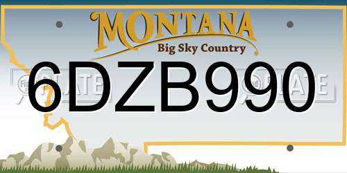 6DZB990 Montana License Plate