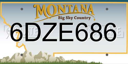 6DZE686 Montana License Plate