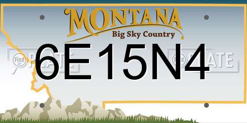 6E15N4 Montana License Plate